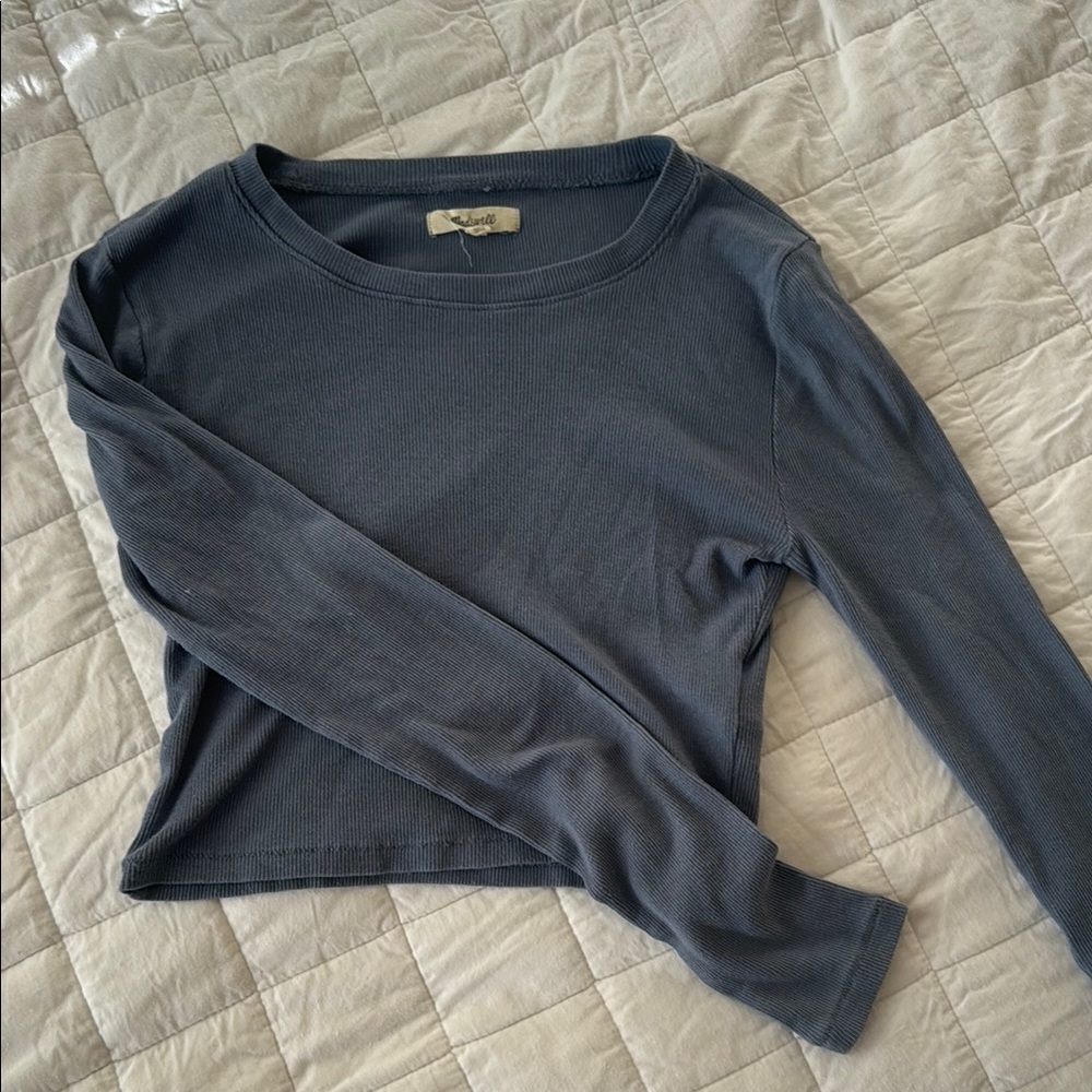 Madewell Blue Crop Fitted T-Shirt